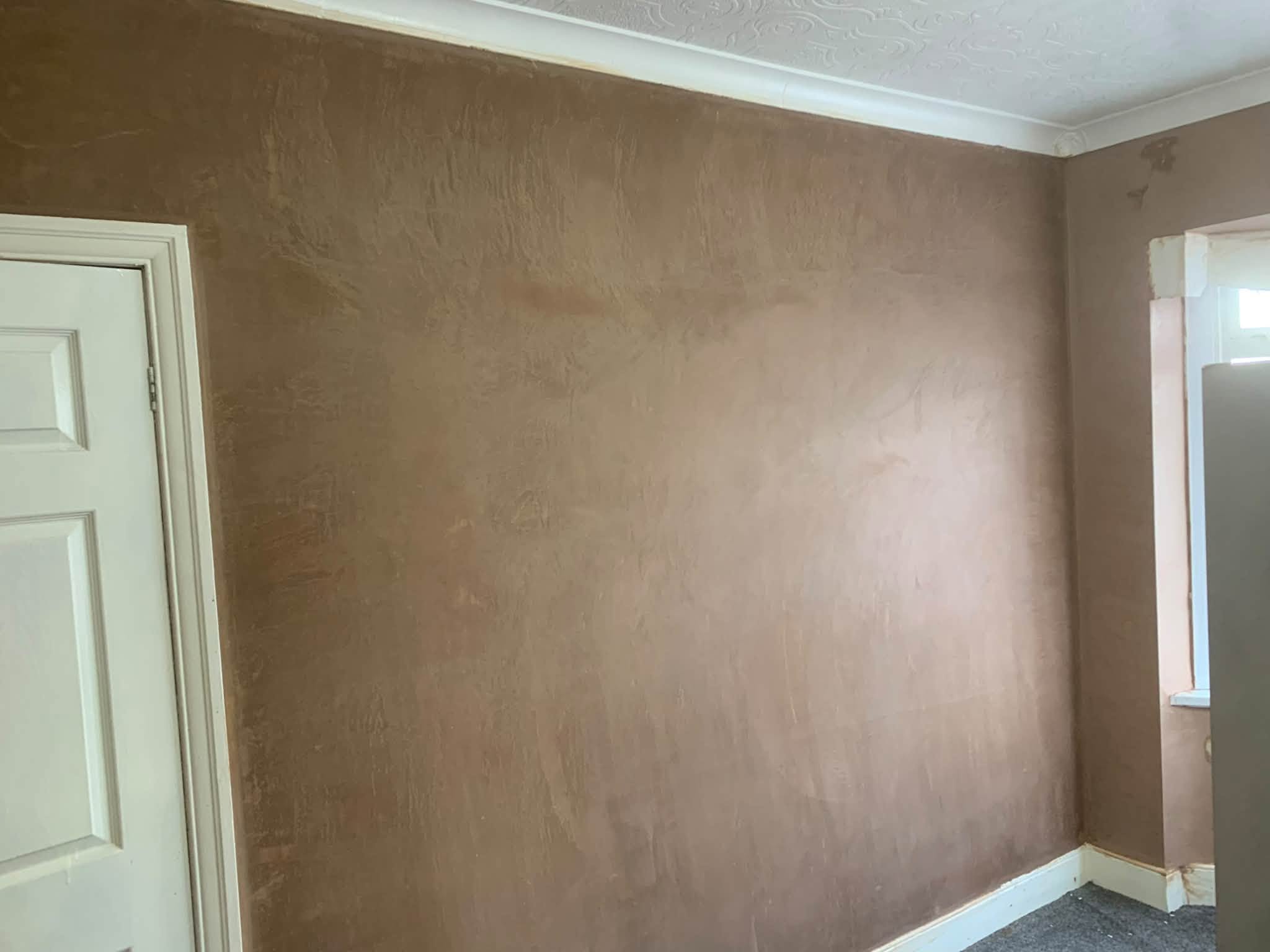 Freshly skimmed interior wall